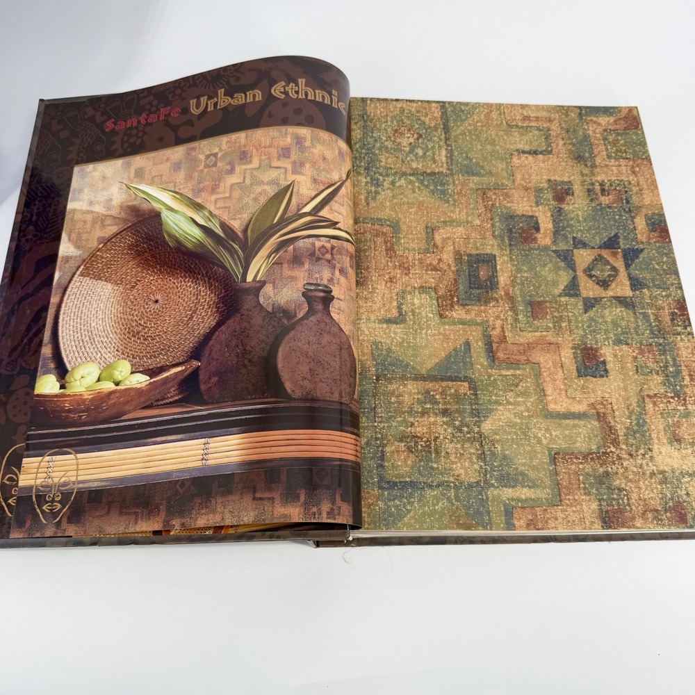 Seabrook Designs Living with Urban Ethnic Wallpaper Fabric Sample Book Vintage - Picture 3 of 7
